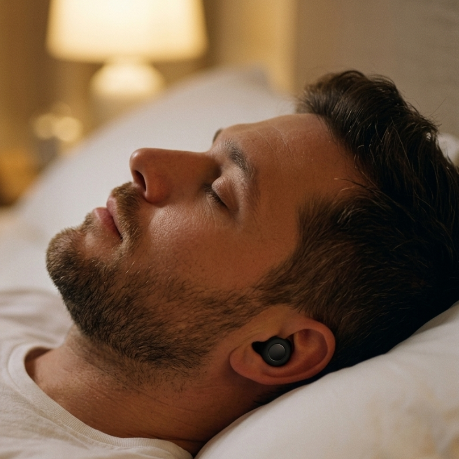 Quieto Pro bouchons oreilles en situation de sommeil - confort silicone médical