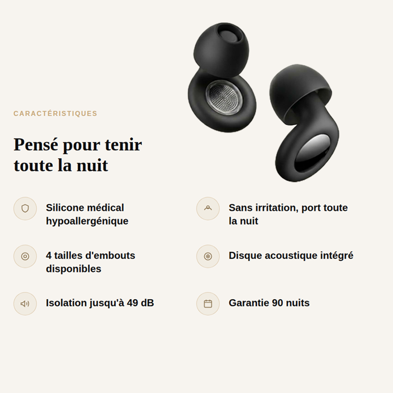 Bouchons d'oreille pour dormir Quieto Pro